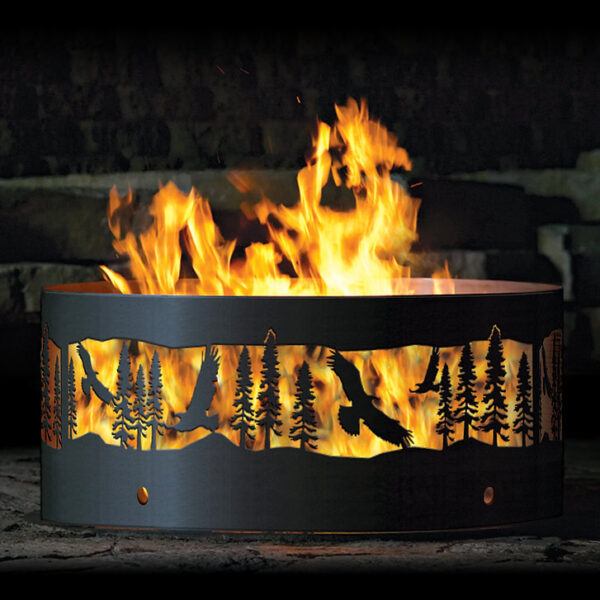 How To Build a Backyard Fire Pit on a Budget Fox River Fire Ring with Eagle Design