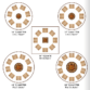 Diagram of Fox River Fire Rings Sizes and Shapes with Chairs Around Each