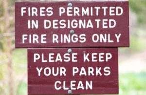 Fire Safety Sign in a Park